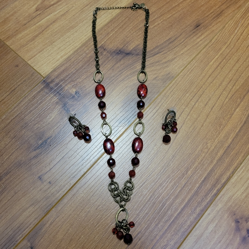 Beautiful Beaded Necklace and Earrings Set